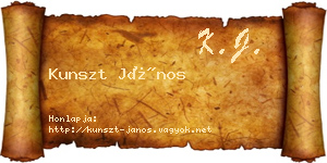 Kunszt János névjegykártya