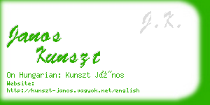 janos kunszt business card